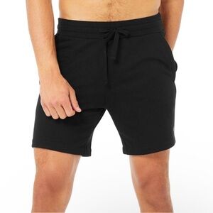 Alo Yoga Men’s Black Sweatpants Drawstring Relaxed Chill Shorts Size XL